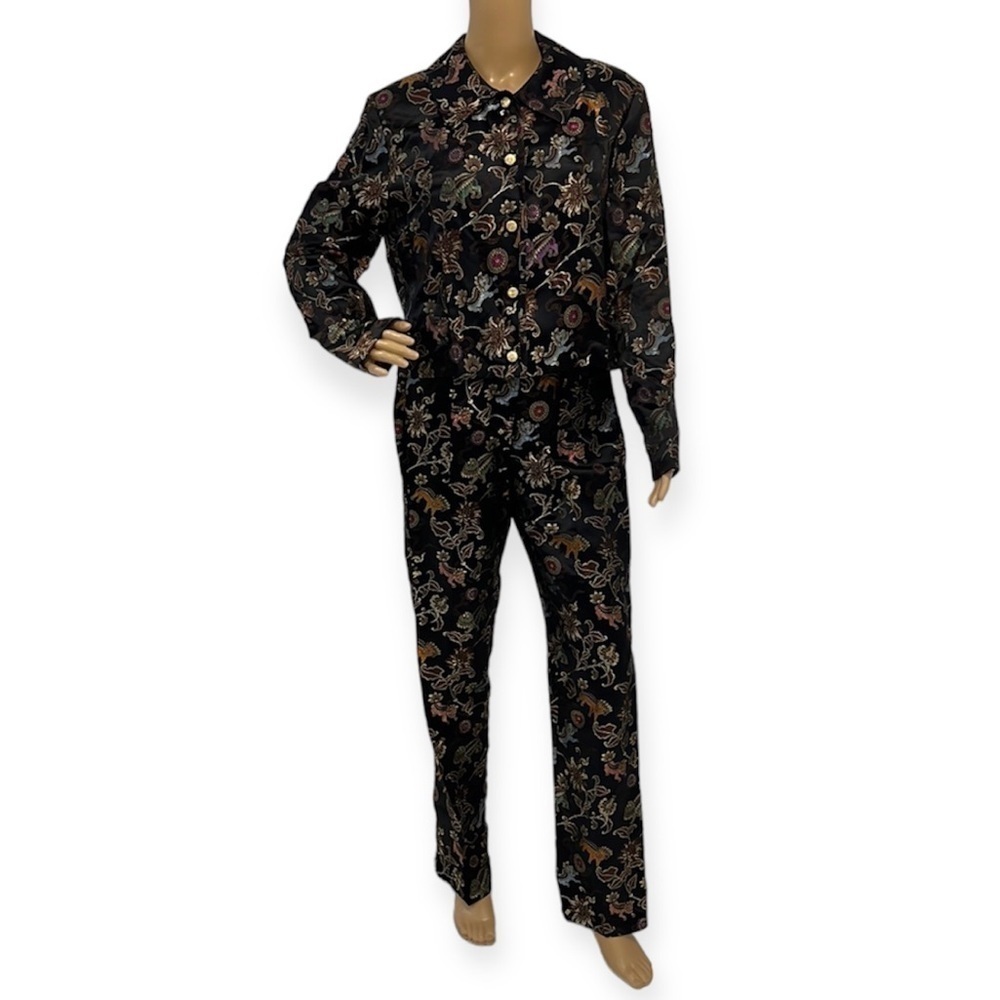 Joseph Ribkoff Chinese Dragon Brocade 2 piece Suit Jacket and Trousers 8/10